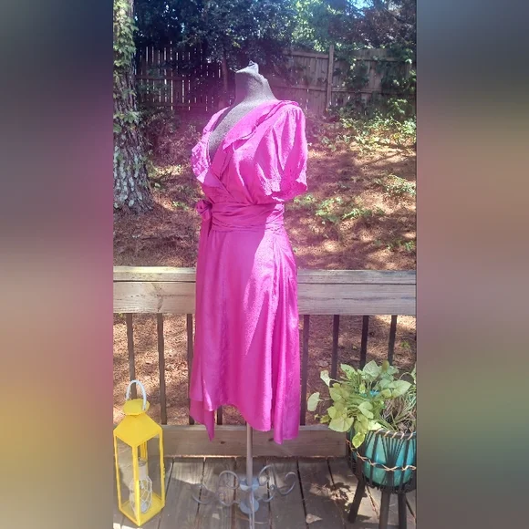 Fashion Granada Boutique Style Dress in Fuschia Size 3x - Picture 6 of 7